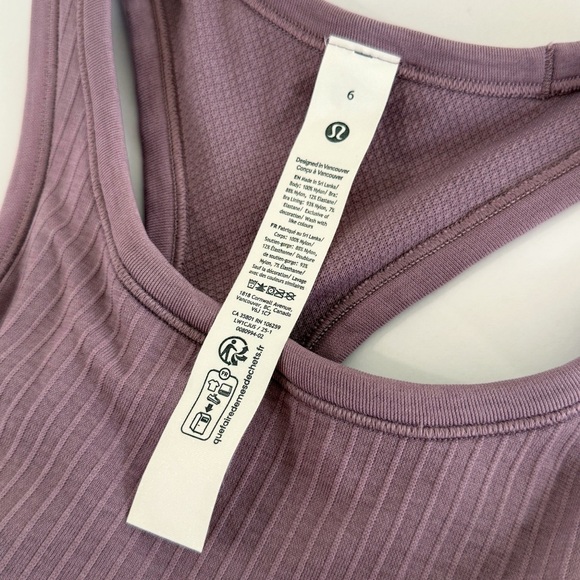 Lululemon lavender lux light purple Ebb to Street Cropped Racerback Tank Top - Picture 3 of 7